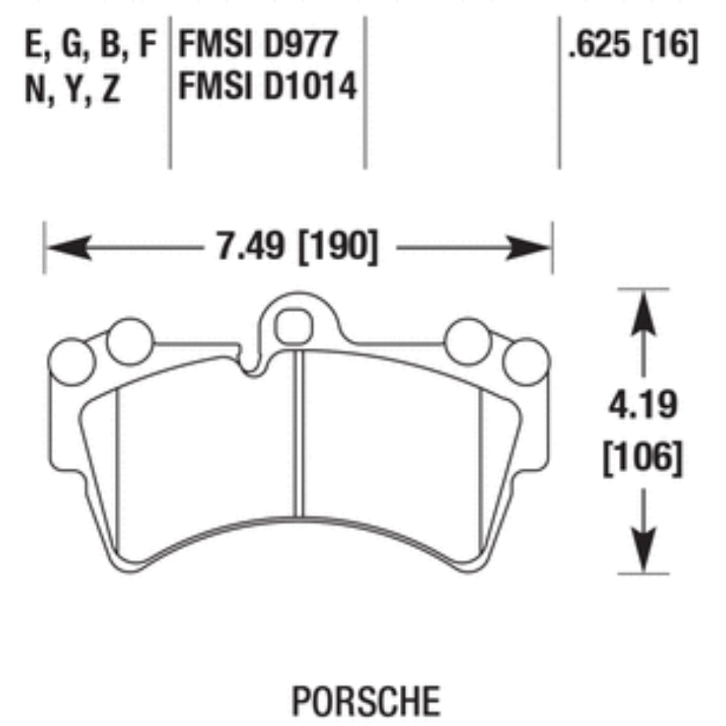 HAWK HB501F.625 Front Brake Pads HPS for AUDI Q7 2006-2015 / VW Touareg / PORSCHE Cayenne 2002-2010 Photo-2