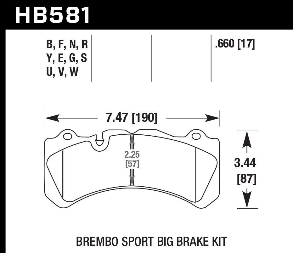 HAWK HB581D.660 Front Brake Pads ER-1 Endurance Racing for VOLVO S60 Polestar 2.0L 2017-2018 Photo-1