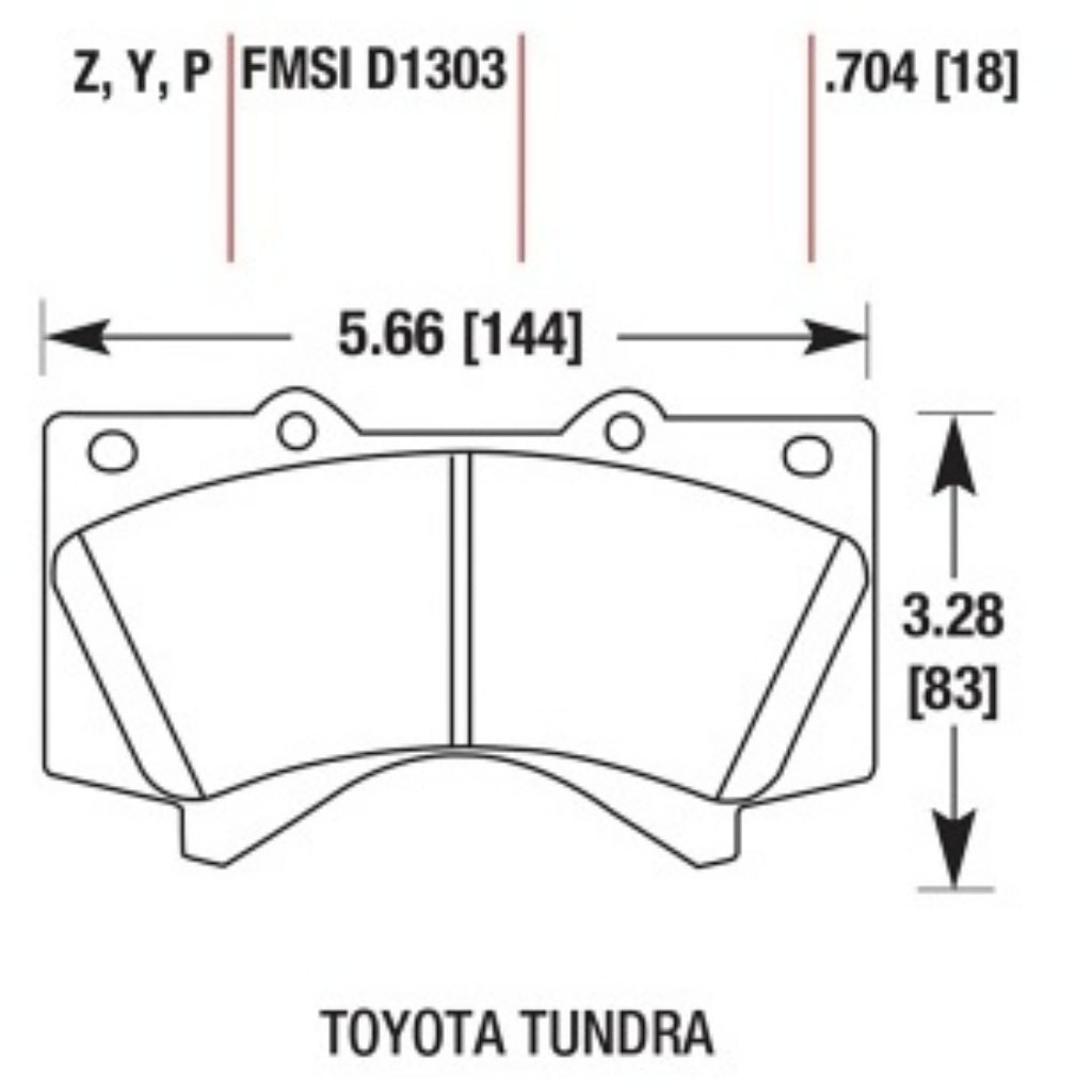 HAWK HB589Y.704 Front Brake Pads LTS for TOYOTA Land Cruiser 200 (J20) / LEXUS LX (J200) 2008-2021 Photo-1