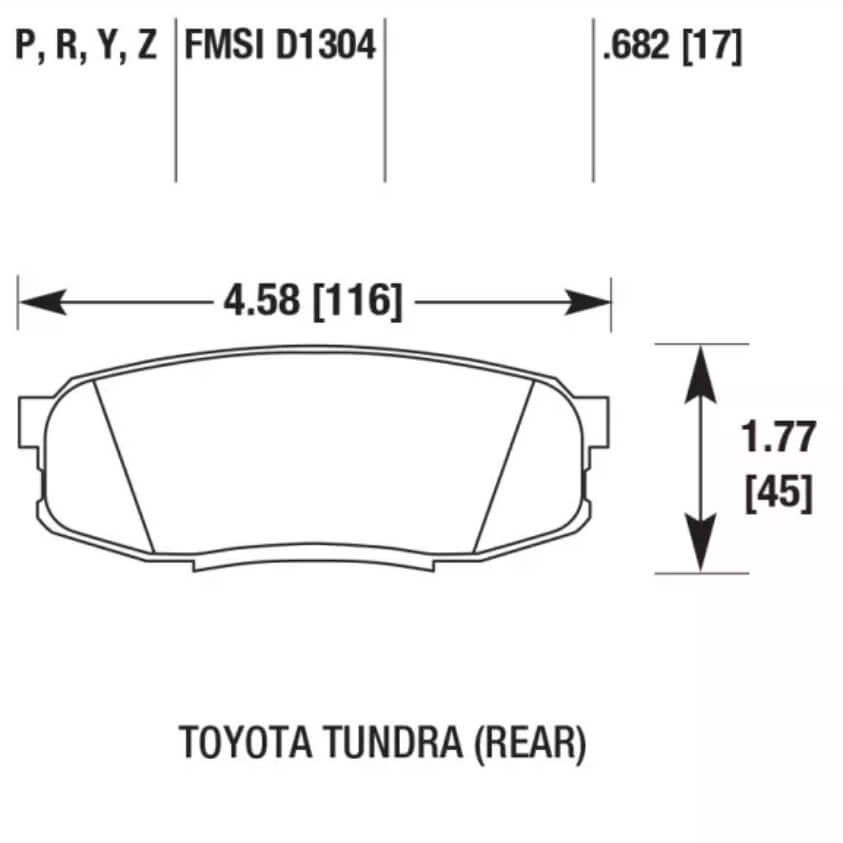 HAWK HB590Y.682 Rear Brake Pads LTS for TOYOTA Land Cruiser 200 (J20) / LEXUS LX 570 2008-2021 Photo-1