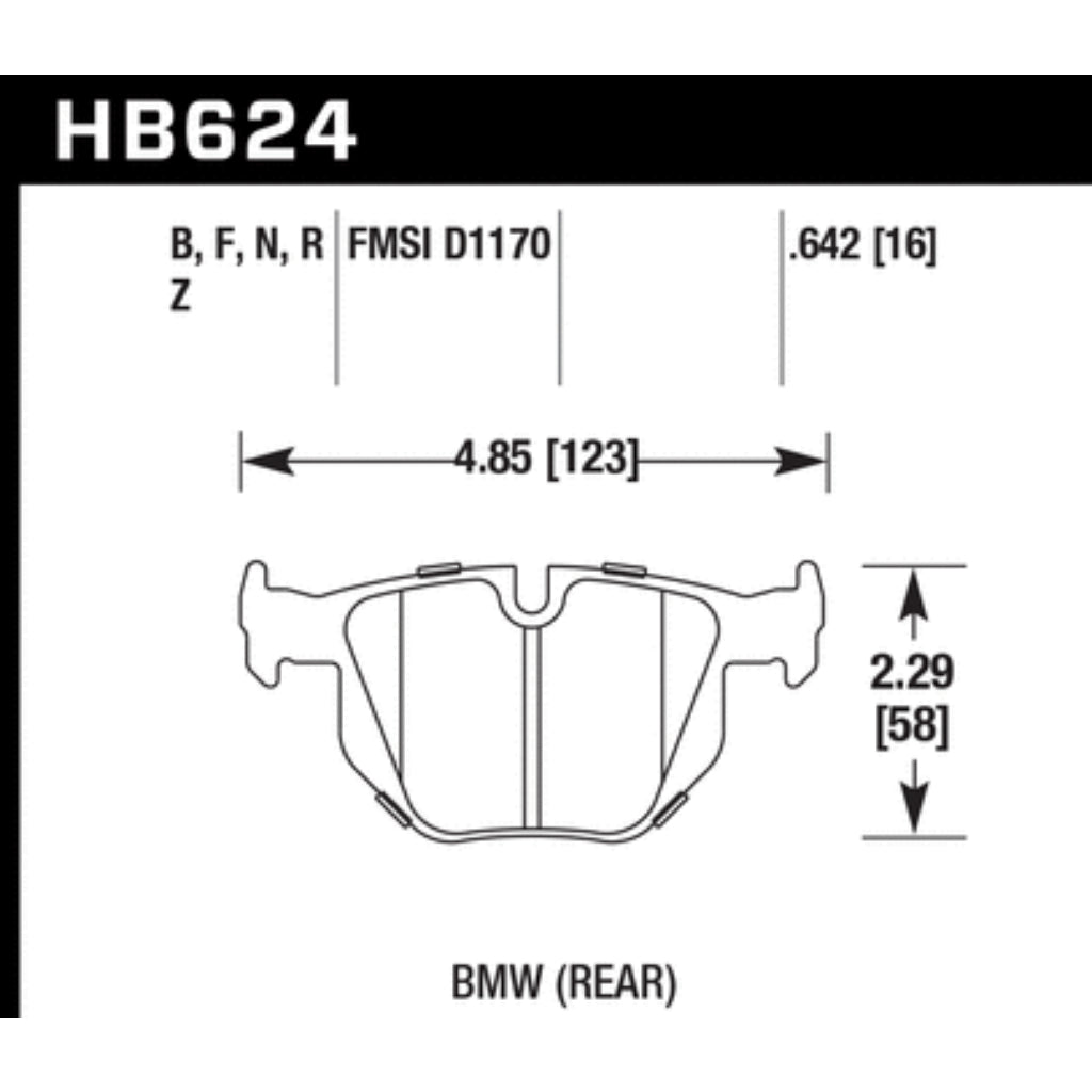HAWK HB624R.642 Rear Brake Pads for BMW 335i/X1 xDrive35i 2010-2015 Photo-1