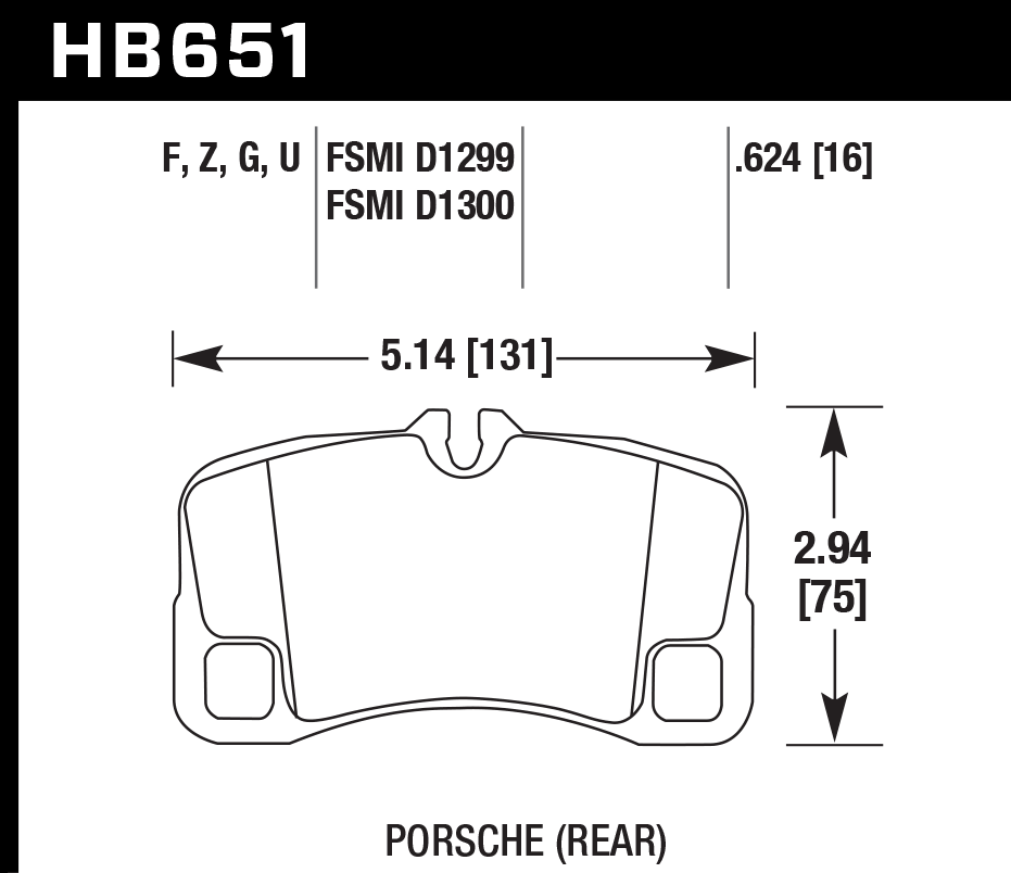 HAWK HB651D.624 Rear Brake Pads ER-1 Endurance Racing for PORSCHE 911 Turbo S 3.8L 2011-2013 Photo-1