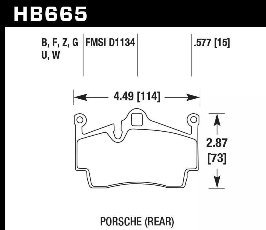 HAWK HB665D.577 Rear Brake Pads ER-1 Endurance Racing for PORSCHE 718 Cayman Base 2.0L 2019 Photo-1
