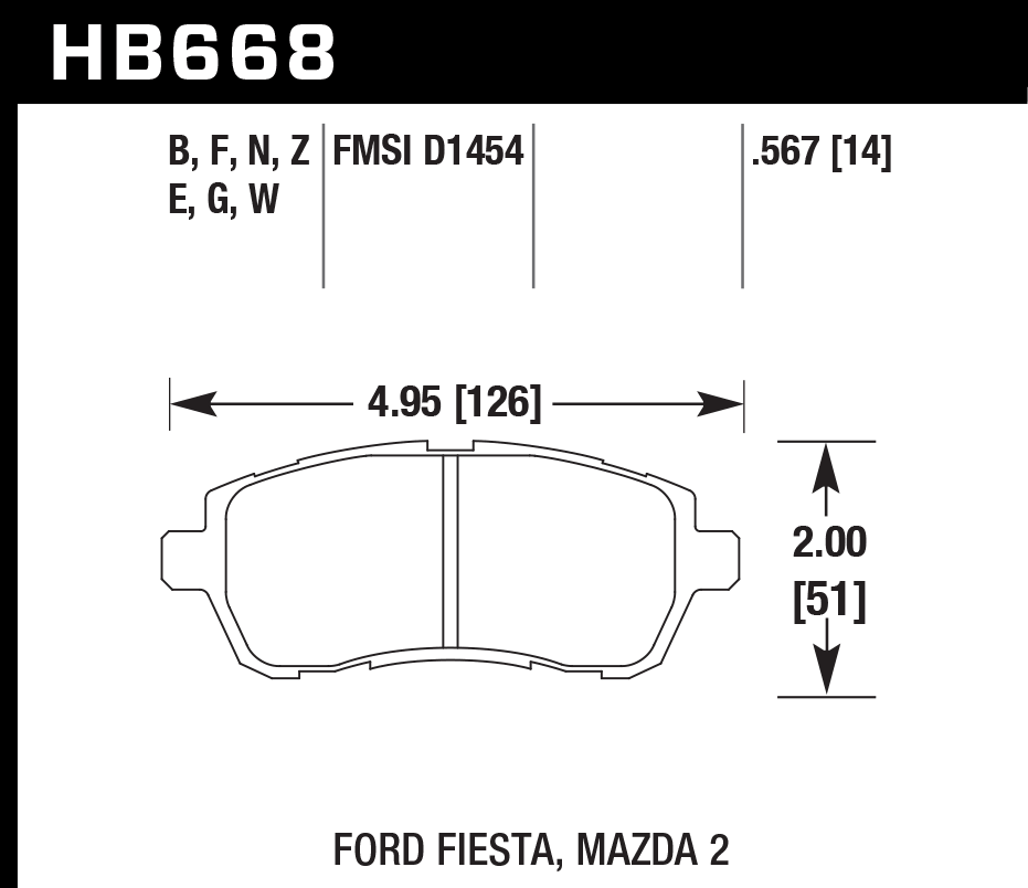HAWK HB668D.567 Front Brake Pads ER-1 Endurance Racing for MAZDA 2 2011-2014/ FORD Fiesta SE 1.6L 2019 Photo-1