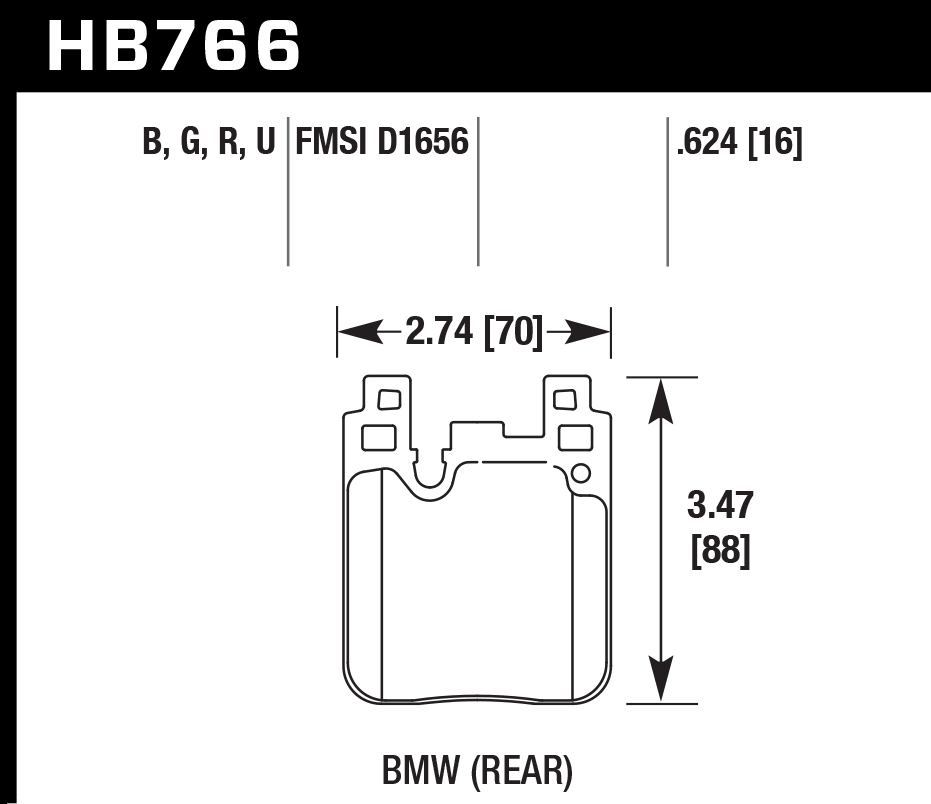 HAWK HB766D.624 Rear Brake Pads ER-1 Endurance Racing for BMW M240i xDrive Base 3.0L 2020 Photo-1
