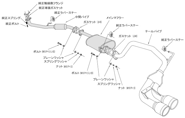 HKS 32024-AH007 Exhaust System COOL STYLE II for HONDA N-box (JF1) Photo-2