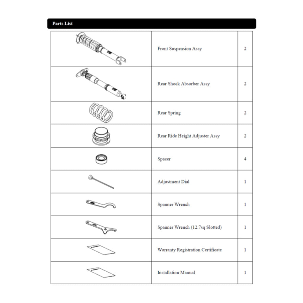 HKS 80300-AA003 Coilover Kit HIPERMAX S for TESLA Model Y 2022- Photo-1