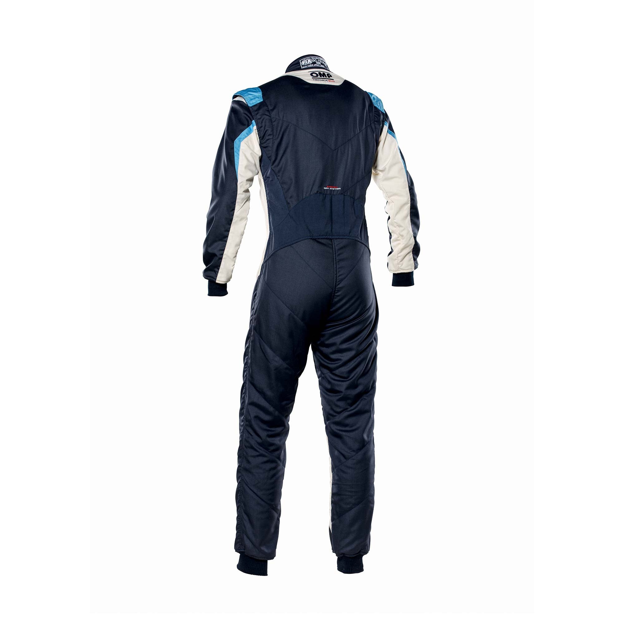 OMP IA0-1859-B01-246-56 Racing suit TECNICA EVO MY2021, FIA 8856-2018, navy blue/white/grey/cyan, size 56 Photo-1