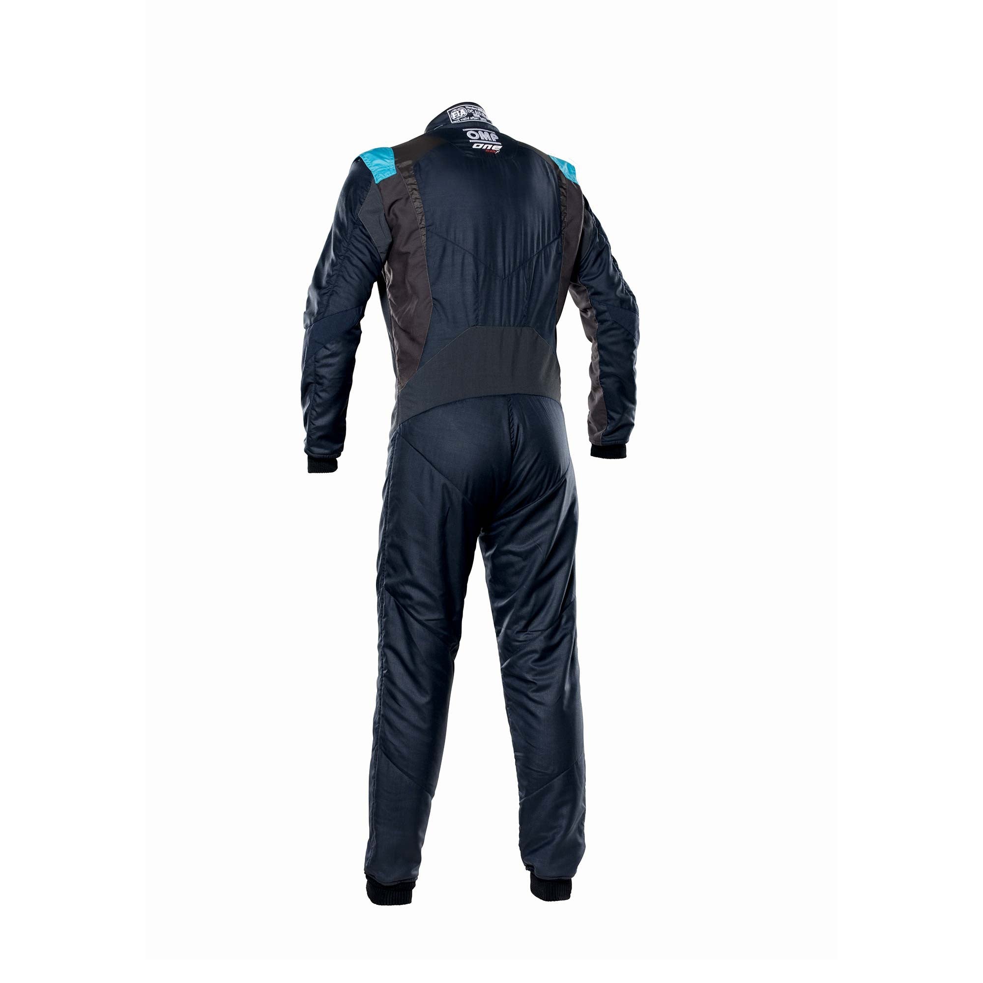 OMP IA0-1861-A01-246-56 Racing suit ONE EVO X, FIA 8856-2018, navy blue/gray/cyan, size 56 Photo-1