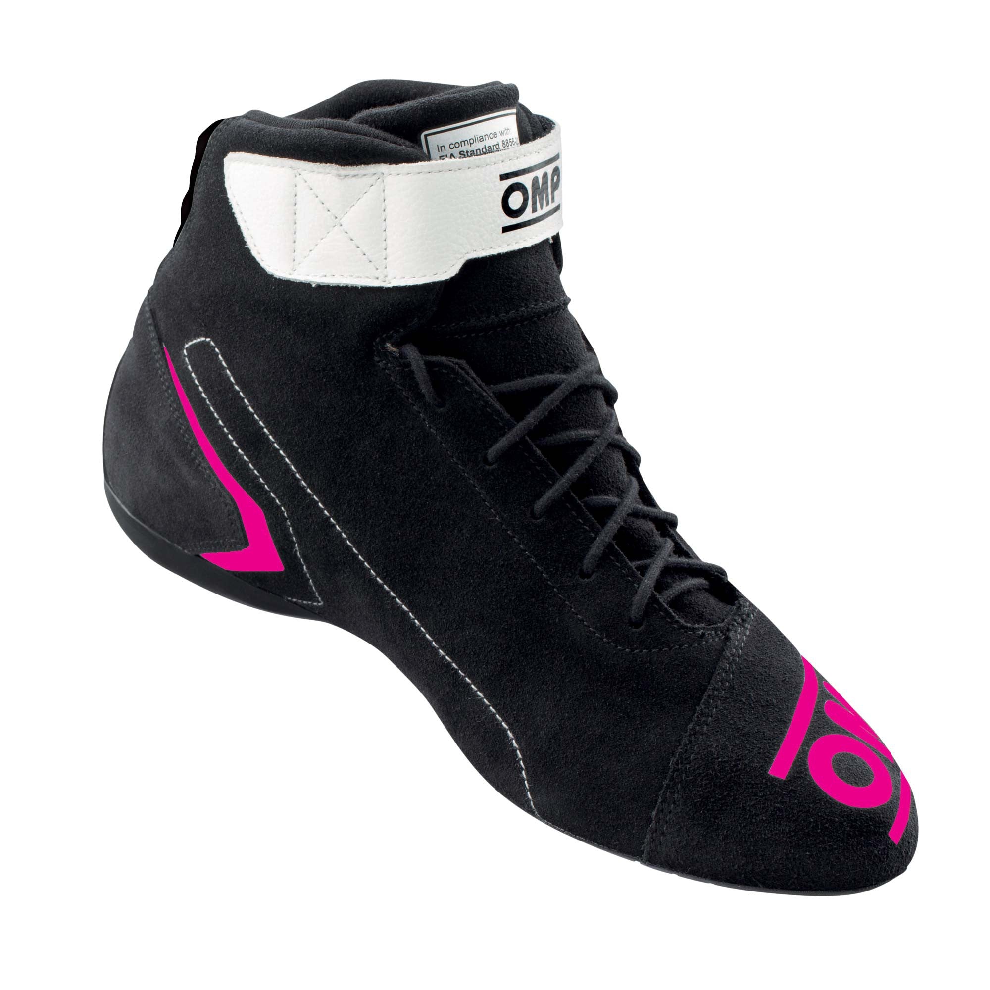 OMP IC0-0824-A01-277-47 FIRST my2021 Racing shoes, FIA 8856-2018, black/fuchsia, size 47 Photo-1