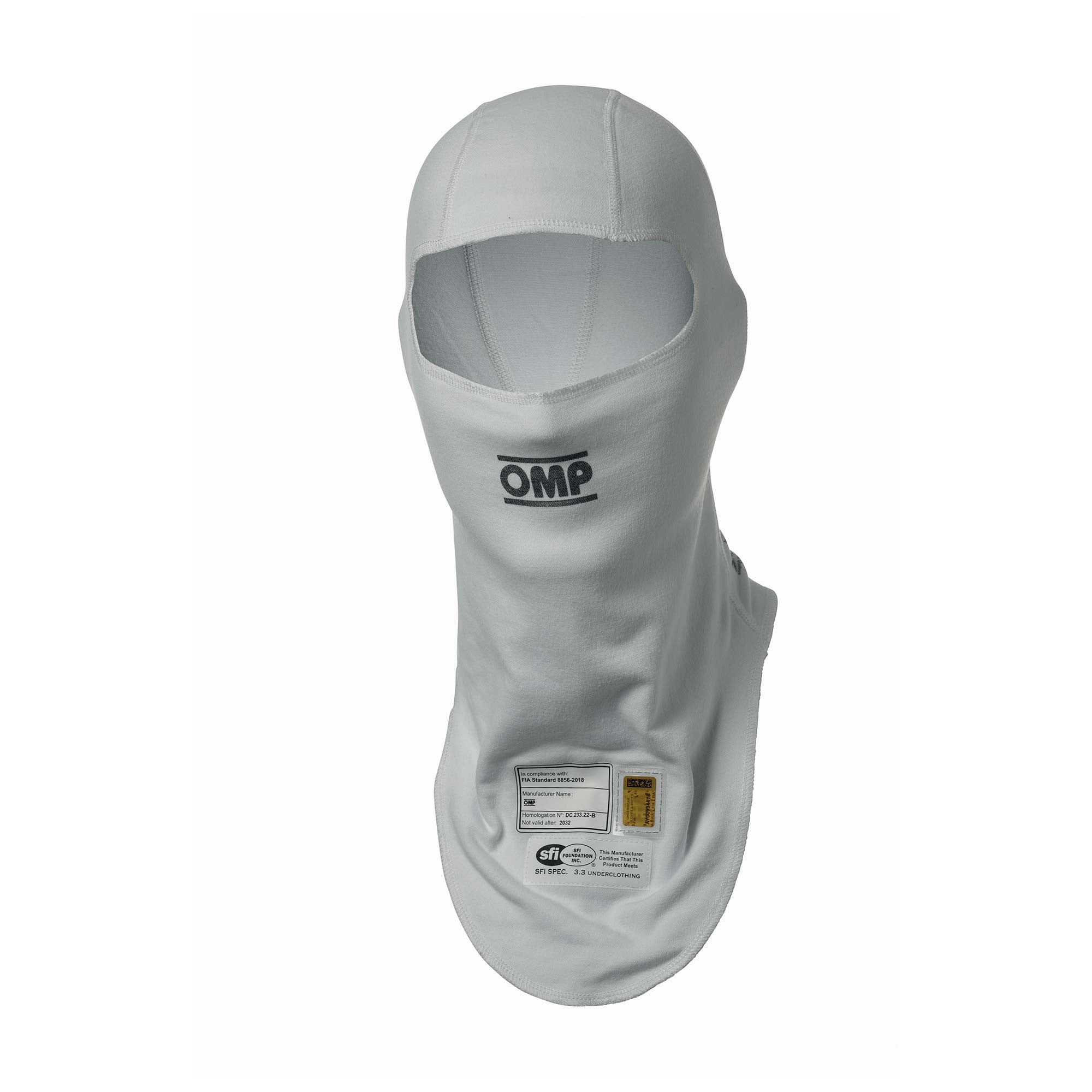 OMP IE0-0791-A01-020-SM ONE EVO Balaclava, FIA 8856-2018, white, size S/M Photo-0