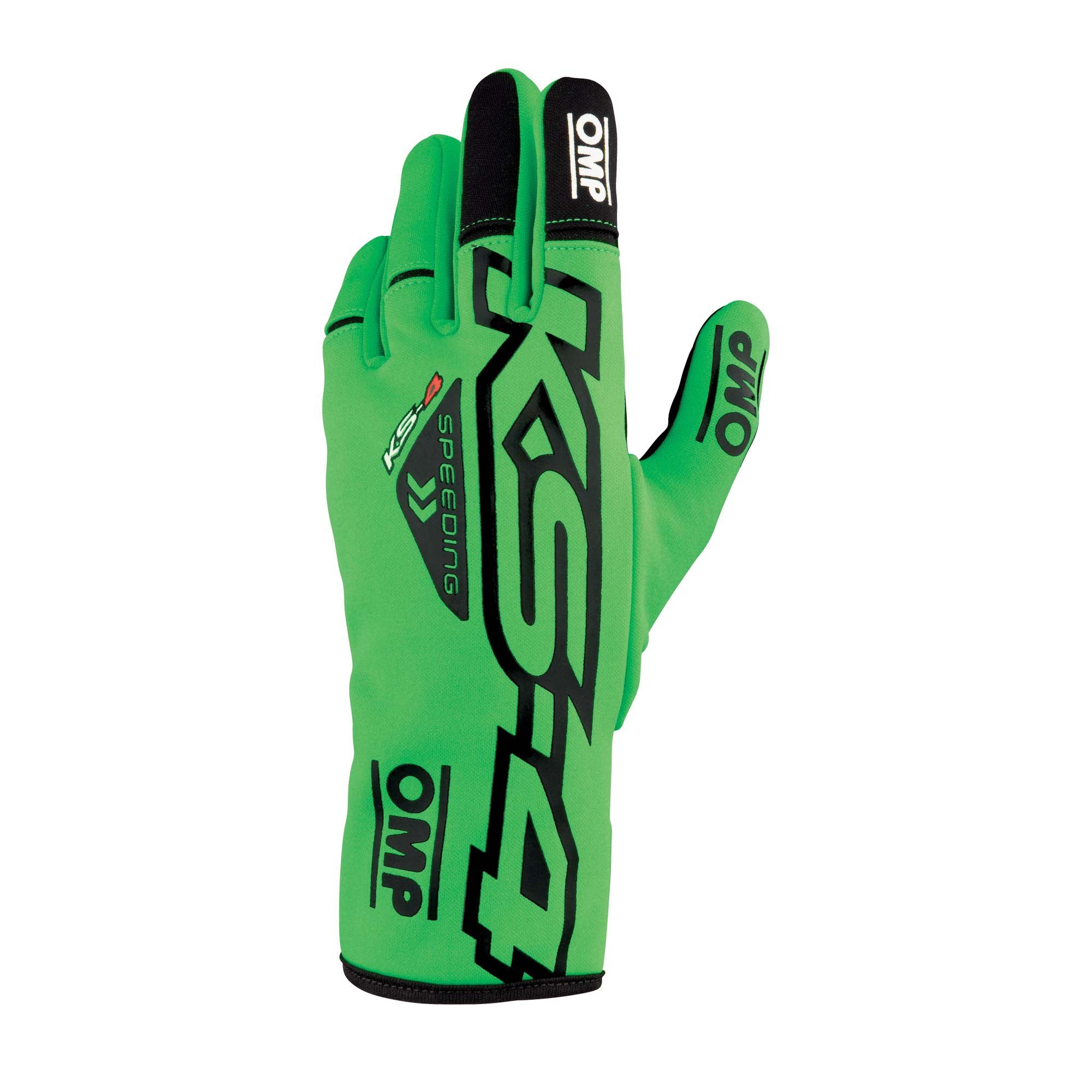 OMP KB0-2750-A01-231-M Karting Gloves KS-4 MY2023, Fluo Green / Black, Size M Photo-0