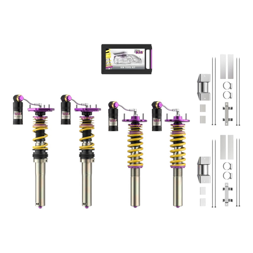 KW 39771298 Coilover Kit V4 Clubsport (incl. top mounts, incl. cancellation kit for electronic dampers) for PORSCHE 718 CAYMAN (982) 4.0 GT4 RS, 04/2016- Photo-0