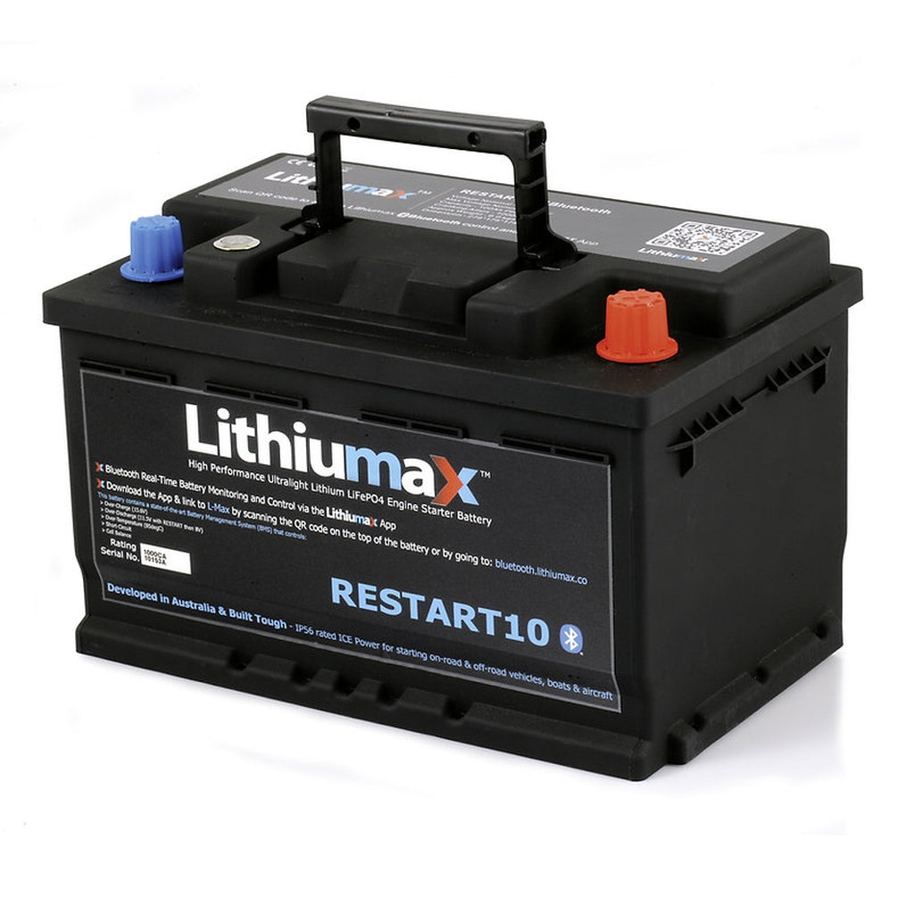 LITHIUMAX RESTART10BT Engine Starter Battery RESTART10 Bluetooth 1000CA 100Ah Photo-1