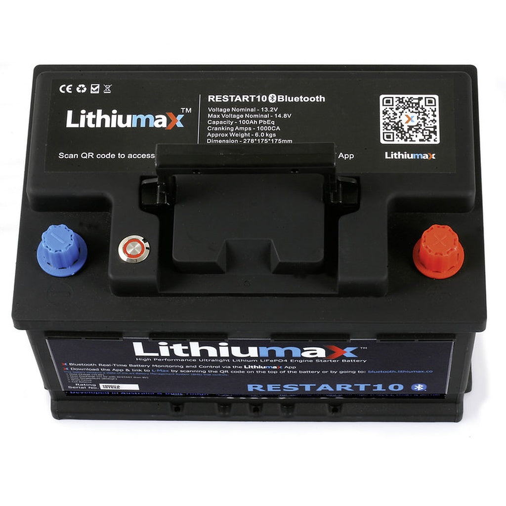LITHIUMAX RESTART10BT Engine Starter Battery RESTART10 Bluetooth 1000CA 100Ah Photo-2