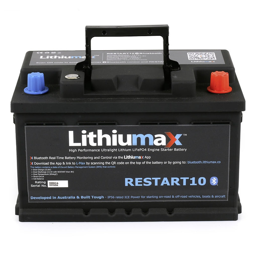 LITHIUMAX RESTART10BT Engine Starter Battery RESTART10 Bluetooth 1000CA 100Ah Photo-0
