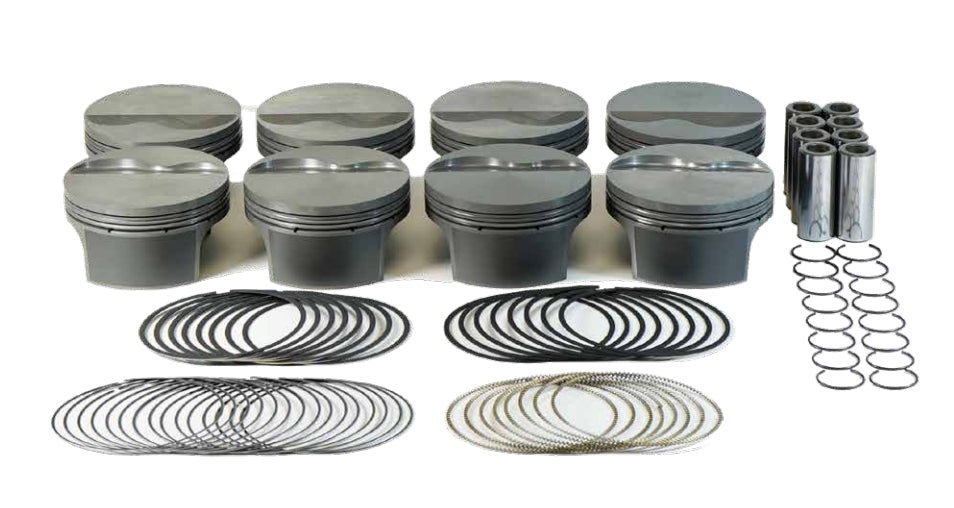 MAHLE 930227210T Piston Kit Flat Top (417cid 4.010 x 1.050RCH, 4.125stroke, 6.125rod, 0.927pin, -5.8cc, 407g, 11.1CR, 2618) for CHEVROLET LSX Photo-0