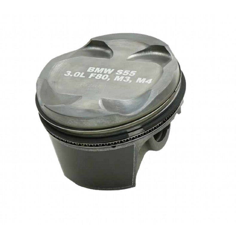 MAHLE 197879807T Piston Kit with TBC (84.00mm x 32.4mm CH, 89.6mm stroke, 144.35mm rod, 22mm pin, -10.5cc, 325g, 10.2CR, 2618) for BMW M3 (F80)/M4 (F82) S55 3.0L Photo-0