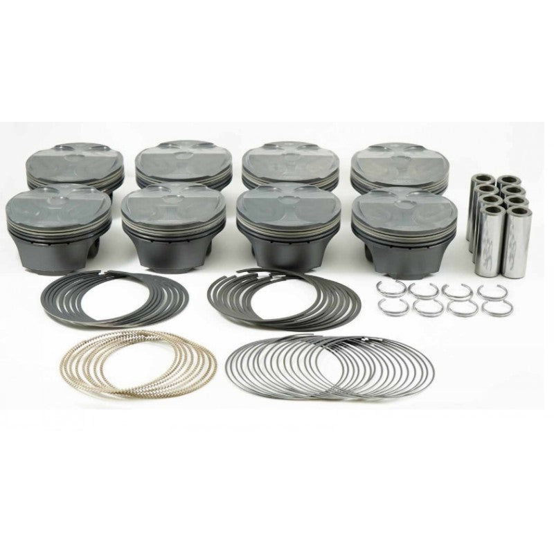 MAHLE 930258362T Piston Kit with TBC (308cid 3.662 x 1.167CH, 3.650stroke, 5.933rod, 0.866pin, 8.4cc, 373g, 12.0CR, 2618 ) for FORD Coyote 5.0L Photo-0