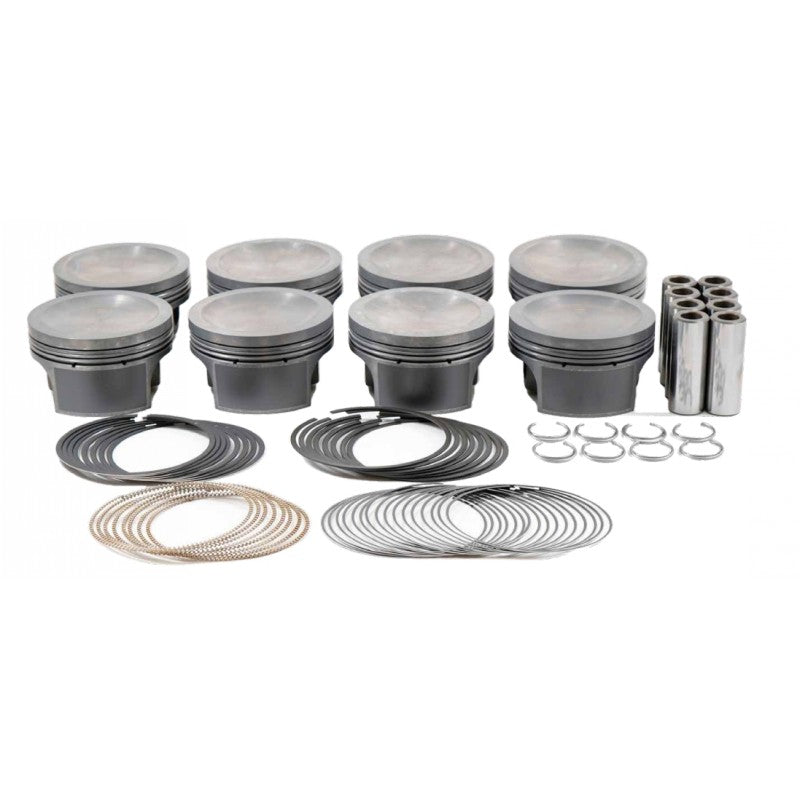 MAHLE 930256272T Piston Kit with TBC (284cid 3.572 x 1.220CH, 3.543stroke, 5.930rod, 0.866pin, 0cc, 399g, 12.1CR, M142P) for FORD Mod 2V/4V Photo-0