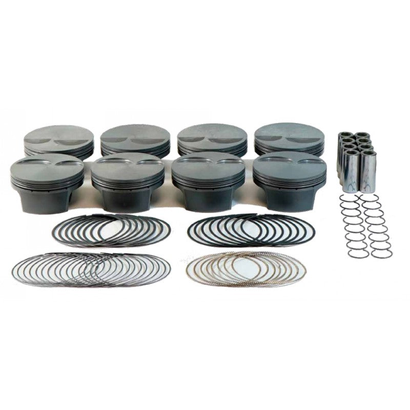 MAHLE 930221635T Piston Kit Flat Top (430cid 4.135 x 1.105CH, 4.000stroke, 6.125rod, 0.927pin, -2.5cc, 441g, 11.8CR, 4032) for CHEVROLET LS7 7.0L Photo-0