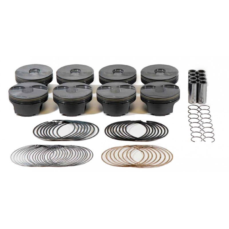 MAHLE 930173225T Piston Kit Flat Top (428cid 4.125 x 1.105CH, 4.000stroke, 6.125rod, 0.927pin, -6.1cc, 455g, 12.7CR, 2618)) for CHEVROLET LT 6.2L Photo-0