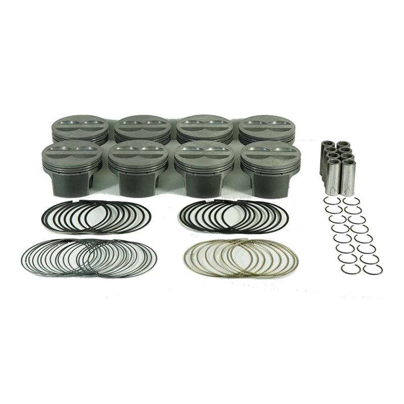 MAHLE 930203640T Piston Kit Flat Top (357cid 4.040 x 1.550CH, 3.480/3.500stroke, 5.700rod, 0.927pin, -5.0cc, 499g, 10.3CR, 4032) for CHEVROLET Small Block Photo-0