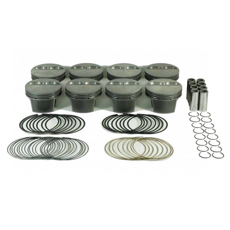 MAHLE 197725130T Piston Kit with TBC (355cid 4.030 x 1.550CH, 3.480/3.500stroke, 5.700rod, 0.927pin, -5.0cc, 463g, 10.2CR, 4032) for CHEVROLET Small Block Photo-0