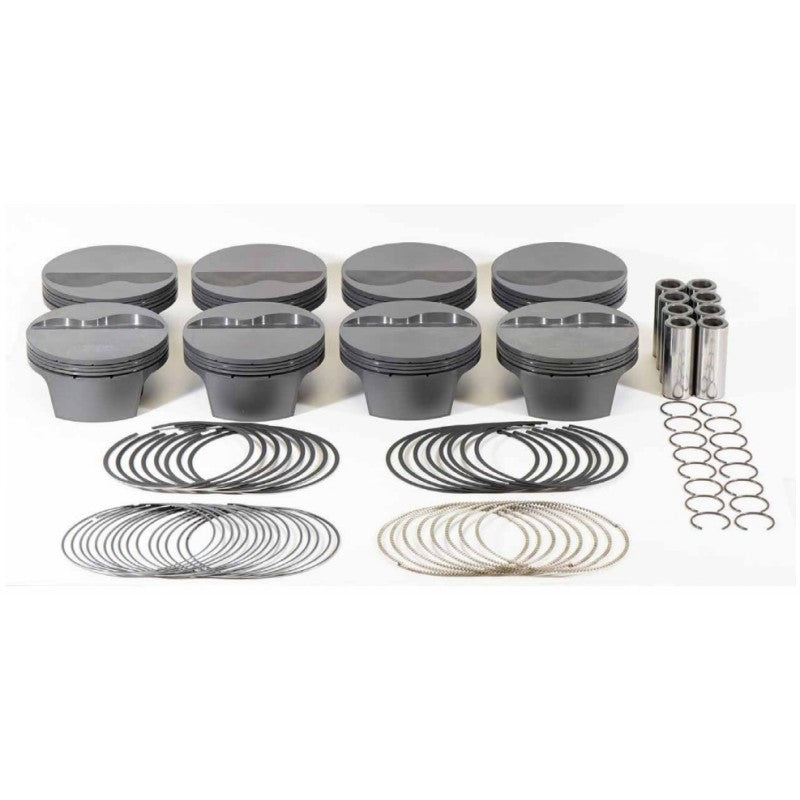 MAHLE 197722725T Piston Kit Flat Top (374cid 4.125 x 1.245CH, 3.500stroke, 6.250rod, 0.927pin, -6.5cc, 447g, 10.5CR, 2618) for FORD Small Block Photo-0