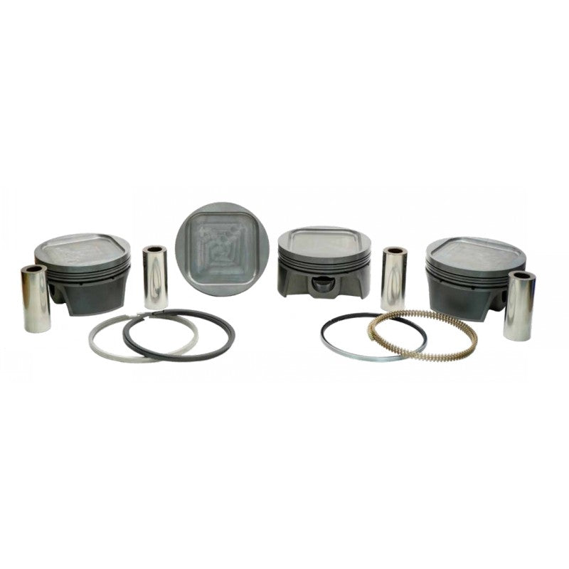 MAHLE 929928161T Piston Kit with TBC (93.00mm x 30.3mm CH, 79.0mm stroke, 130.5mm rod, 23mm pin, -16.0cc, 354g, 8.3CR, 4032) for SUBARU 2.2L EJ20 Stroker Photo-0