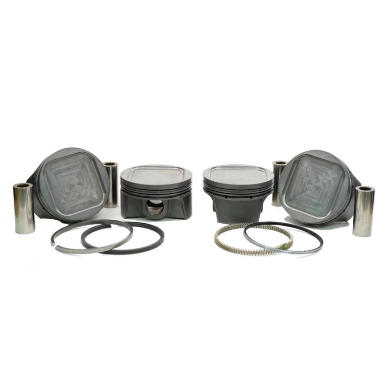 MAHLE 929927942T Piston Kit with TBC (92.50mm x 32.7mm CH, 75.0mm stroke, 130.5mm rod, 23mm pin, -12.0cc, 362g, 8.5CR, 2618) for SUBARU Impreza WRX/STI EJ20 2.0L Photo-0