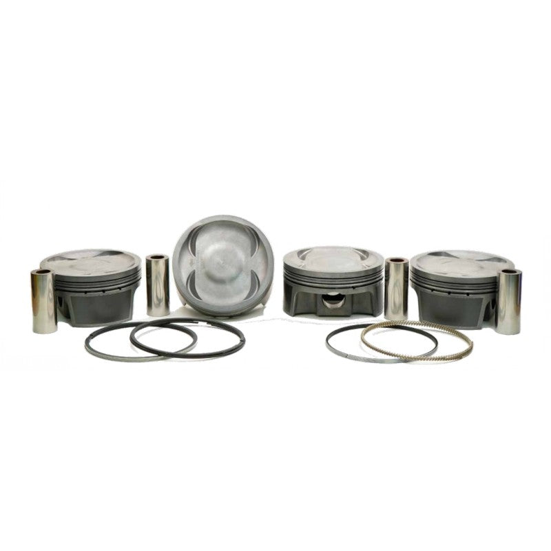 MAHLE 930285017T Piston Kit with TBC (99.50mm x 30.7mm CH, 79.0mm stroke, 130.5mm rod, 23mm pin, -19.3cc, 398g, 8.5CR, 4032) for SUBARU WRX STI 2.5L Photo-0