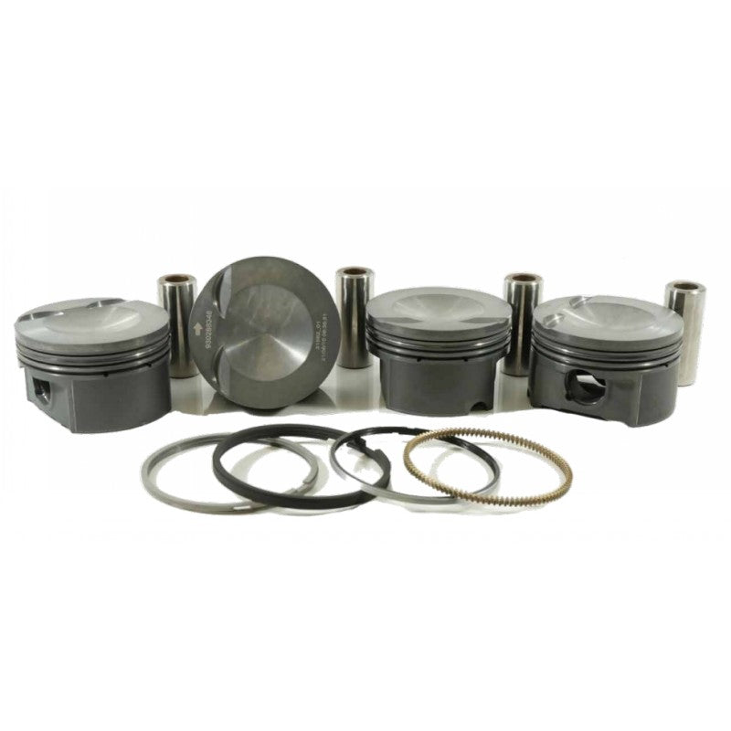 MAHLE 930286368T Piston Kit with TBC (83.00mm x 29.6mm CH, 92.8mm stroke, 144mm rod, 23mm pin, -7.1cc, 318g, 9.6CR, M142P) for VW/AUDI TSi EA888 Gen 3 2.0L Turbo Photo-0