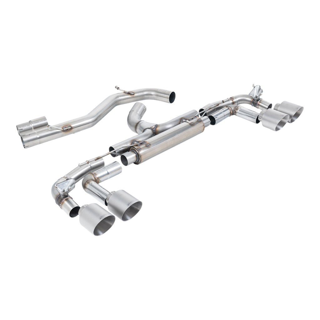 MILLTEK SSXAU1014 Filter-Back Exhaust, 3.15" (Brushed Titanium GT-115 Tips) for AUDI S3 Sportback (8Y) OPF/GPF 2020- Photo-0
