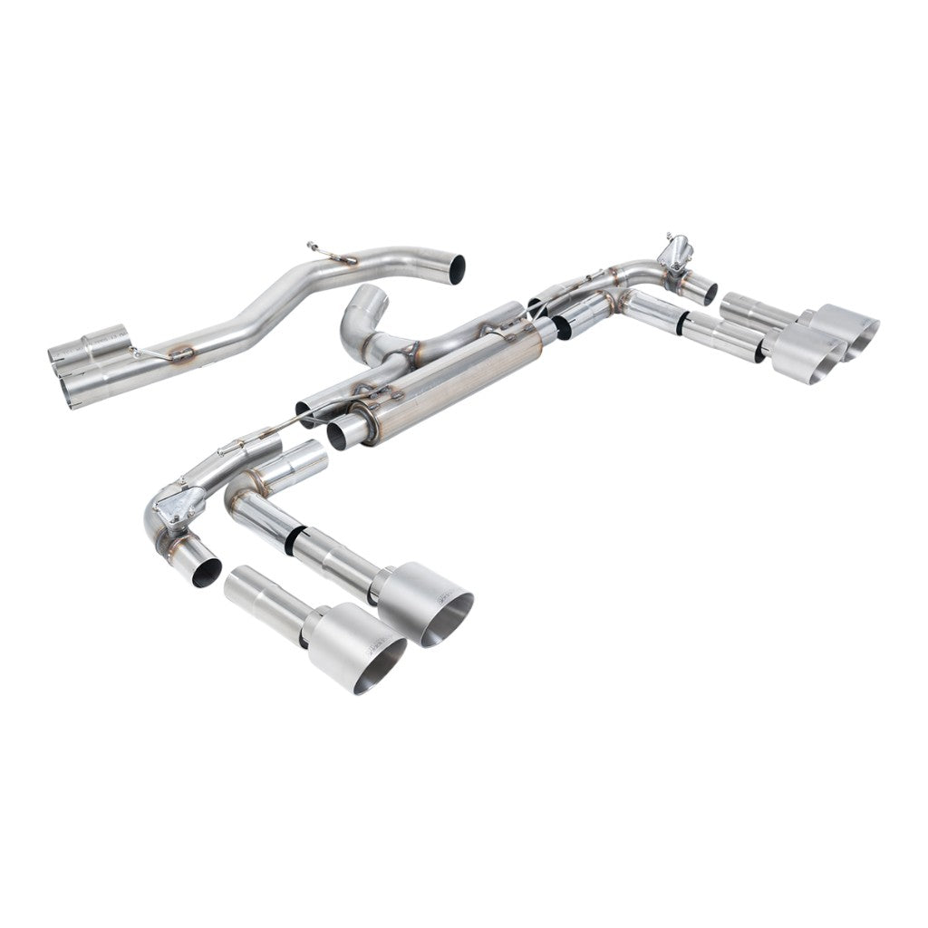 MILLTEK SSXAU1021 Cat-Back Exhaust, 3.15" (Brushed Titanium GT-115 Tips) for AUDI S3 2.0TFSI (8Y) 2020- Photo-0