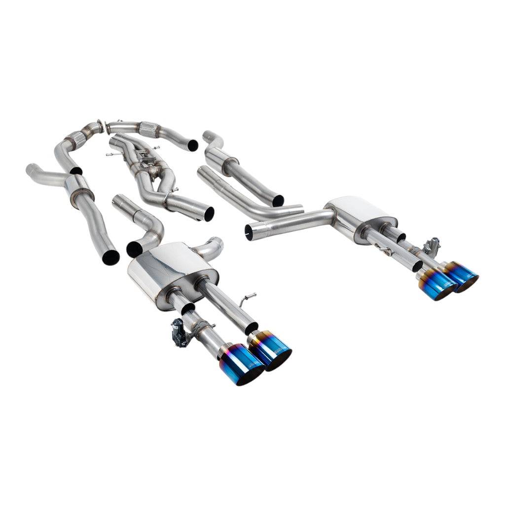 MILLTEK SSXAU1063 Cat-Back Exhaust, 3.15" (Blue Titanium GT-115 Trims) for AUDI S8 (D5) Non-OPF/GPF 2020- Photo-0