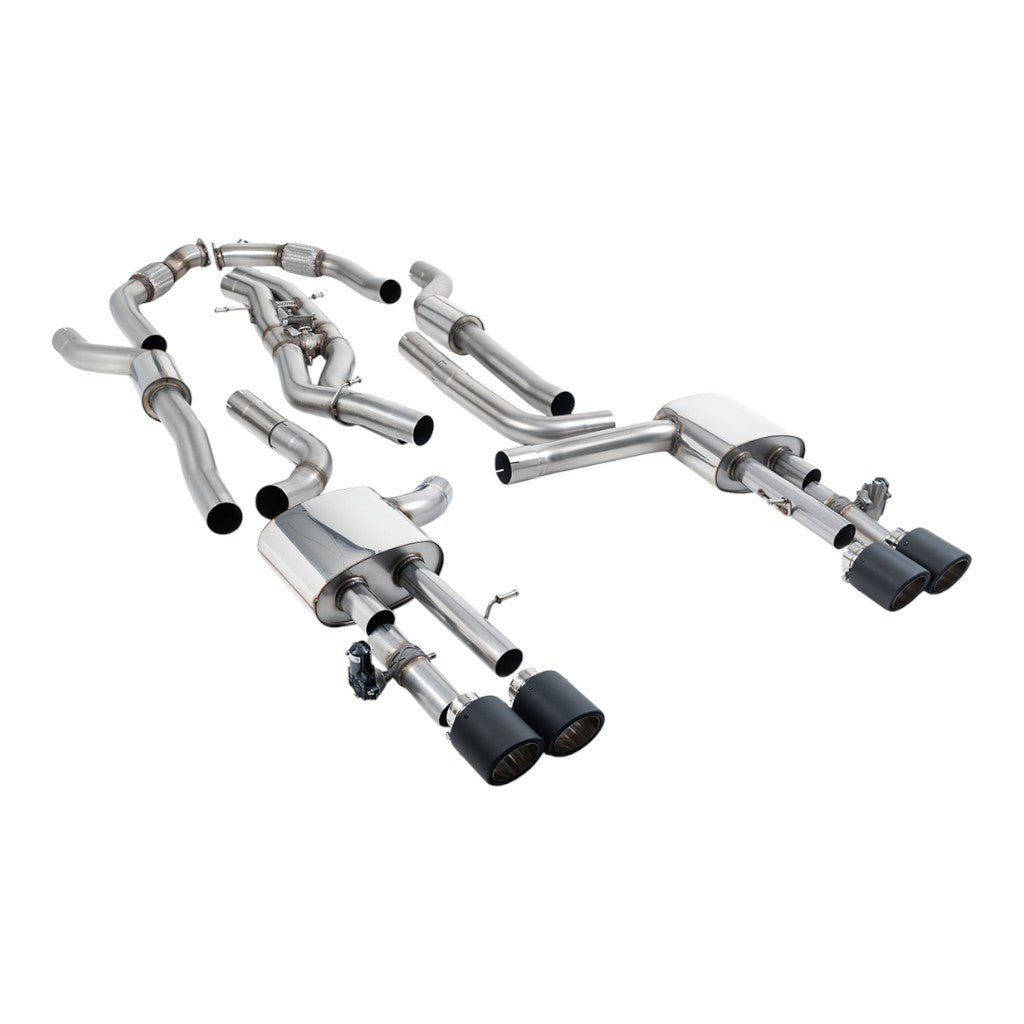 MILLTEK SSXAU1064 Cat-Back Exhaust, 3.15" (Carbon JET-115 Trims) for AUDI S8 (D5) Non-OPF/GPF 2020- Photo-0