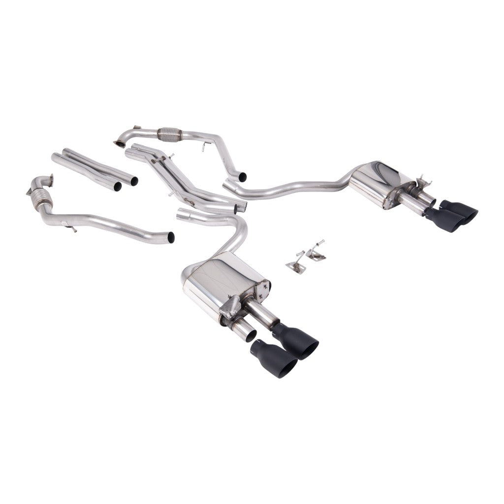 MILLTEK SSXAU1114 Cat-Back Exhaust, 2.5" (Cerakote Black GT-100 Trims) for AUDI S5 (B9) 2017- Photo-0