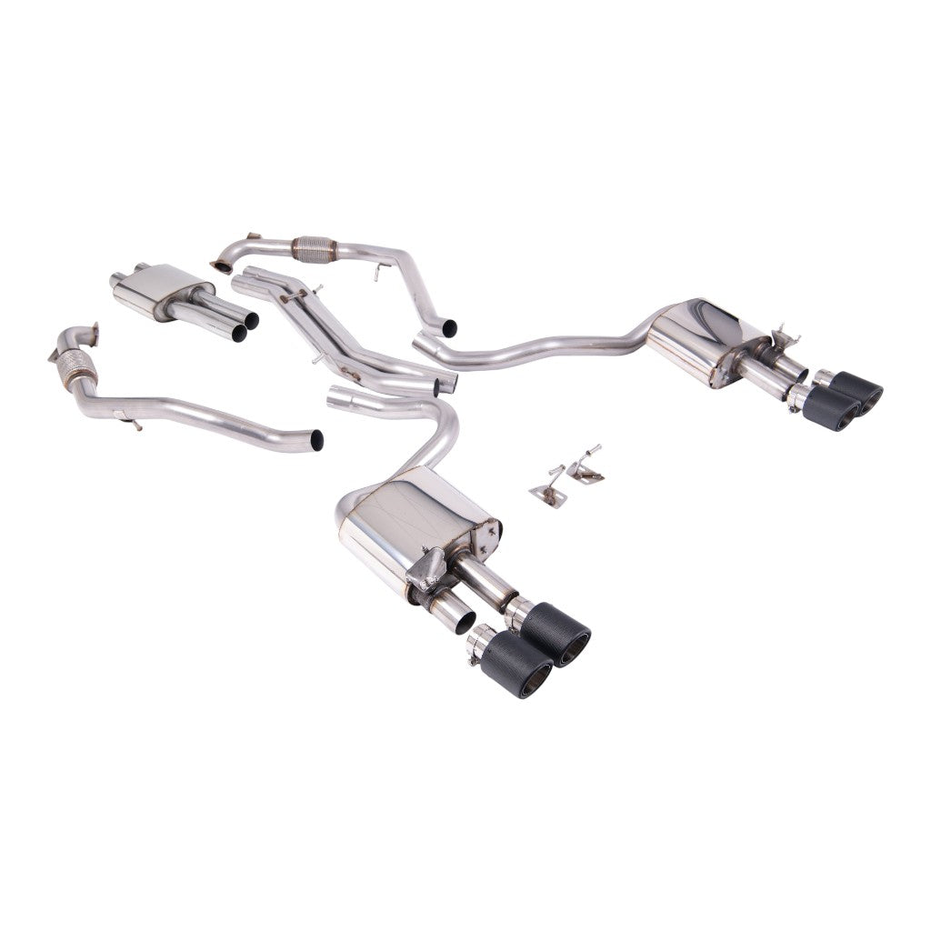 MILLTEK SSXAU1124 Cat-Back Exhaust, 2.5" (Carbon JET-100 Trims) for AUDI S5 (B9) 2017- Photo-0