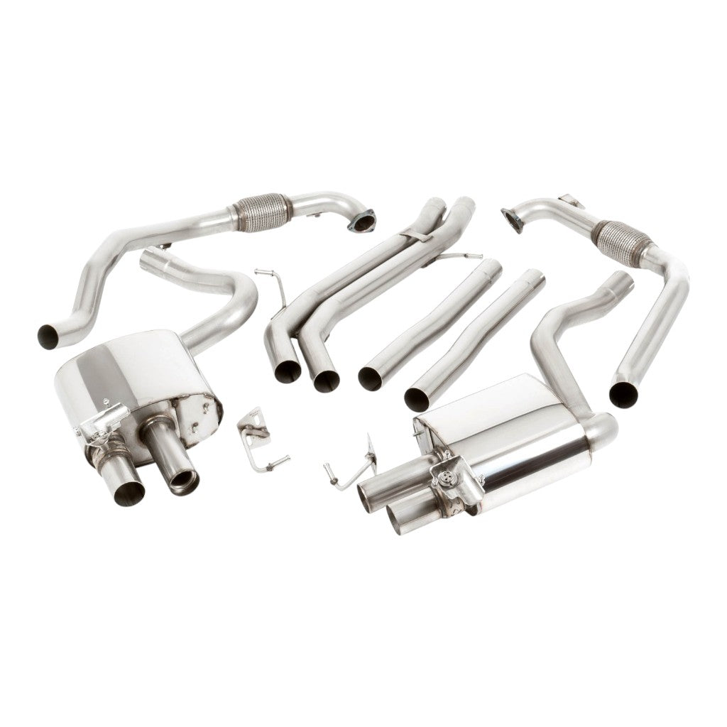 MILLTEK SSXAU1137 Cat-Back Exhaust, 2.5'' (Quad GT-100 Polished Trims) for AUDI S5 Coupe / Cabrio RHD (B9) 2017- Photo-0