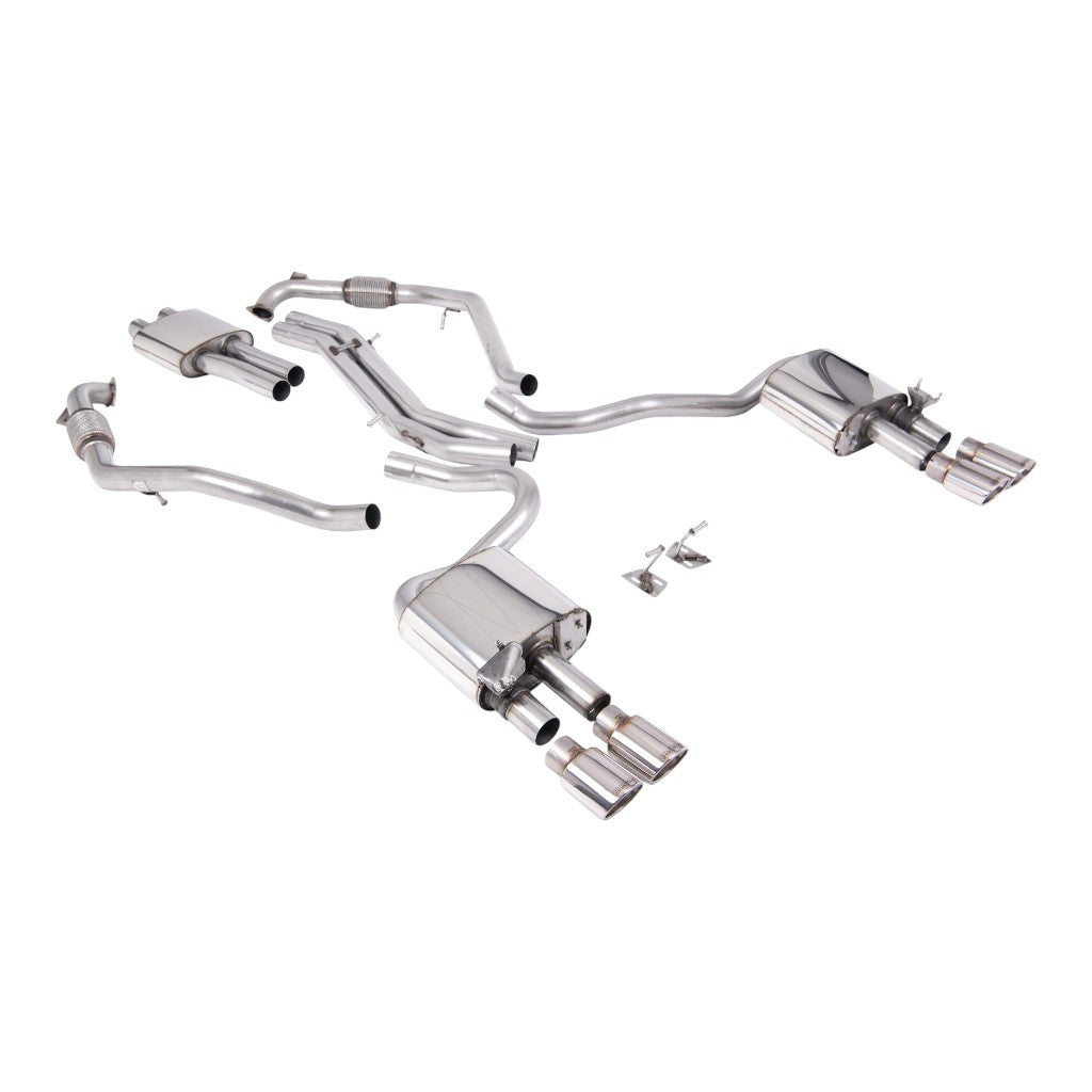 MILLTEK SSXAU1168 Cat-Back Exhaust, 2.5'' (Quad Polished Trims) for AUDI S5 Coupe / Sportback RHD (B9) 2017- Photo-0