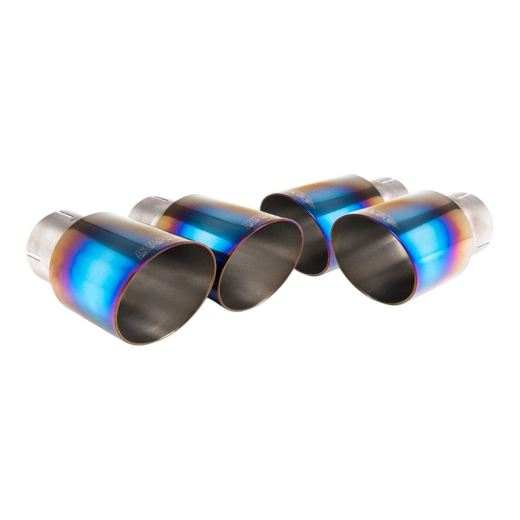 MILLTEK SSXAU1184 Cat-Back Exhaust, 2.5'' (Quad GT-90 Blue Titanium Trims) for AUDI S5 Sportback RHD (B9) 2017- Photo-1