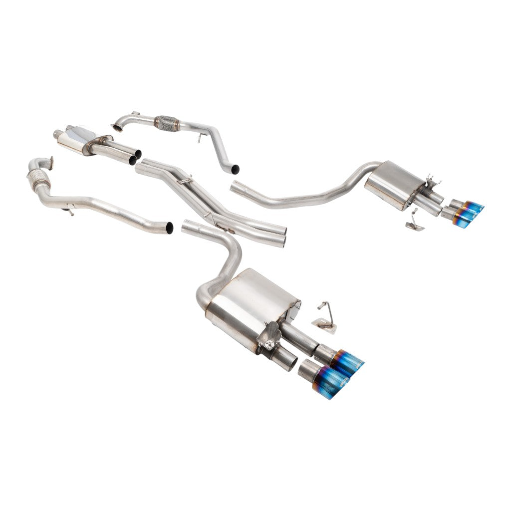 MILLTEK SSXAU1195 Cat-Back Exhaust, 2.5'' (Quad GT-100 Blue Titanium Trims) for AUDI S5 Sportback RHD (B9) 2017- Photo-0
