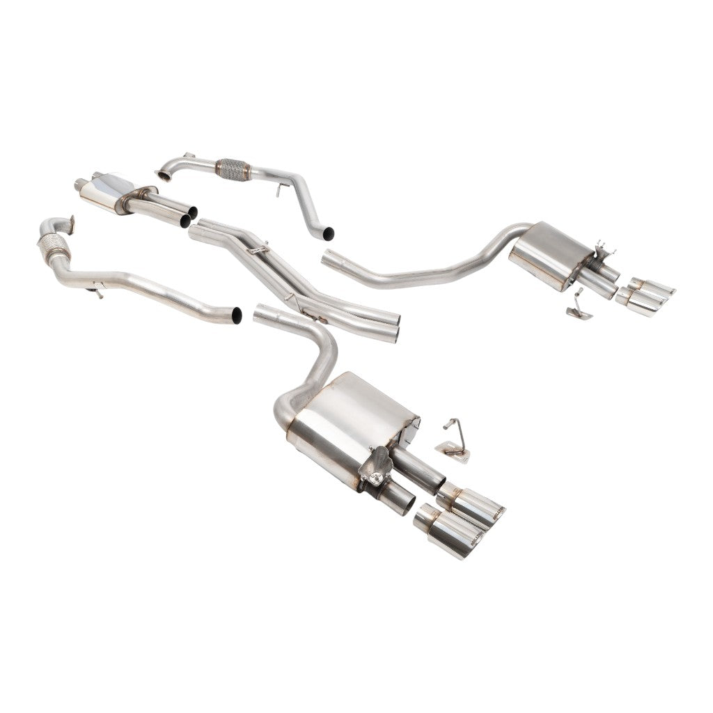 MILLTEK SSXAU1196 Cat-Back Exhaust, 2.5'' (Quad Polished Trims) for AUDI S5 Sportback RHD (B9) 2017- Photo-0