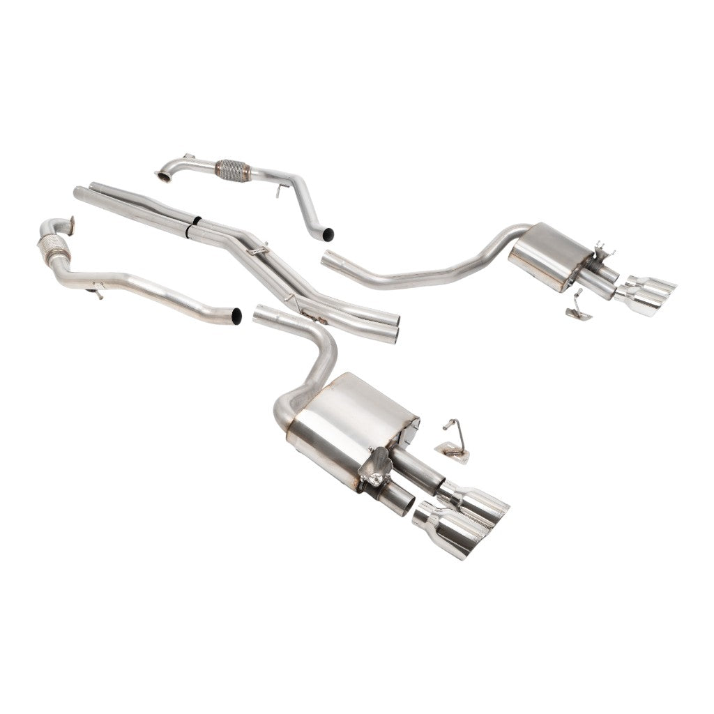 MILLTEK SSXAU1198 Cat-Back Exhaust, 2.5'' (Quad GT-100 Polished Trims) for AUDI S5 Sportback RHD (B9) 2017- Photo-0