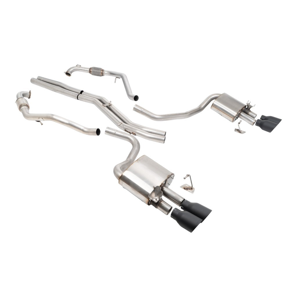 MILLTEK SSXAU1199 Cat-Back Exhaust, 2.5'' (Quad GT-100 Cerakote Black Trims) for AUDI S5 Sportback RHD (B9) 2017- Photo-0