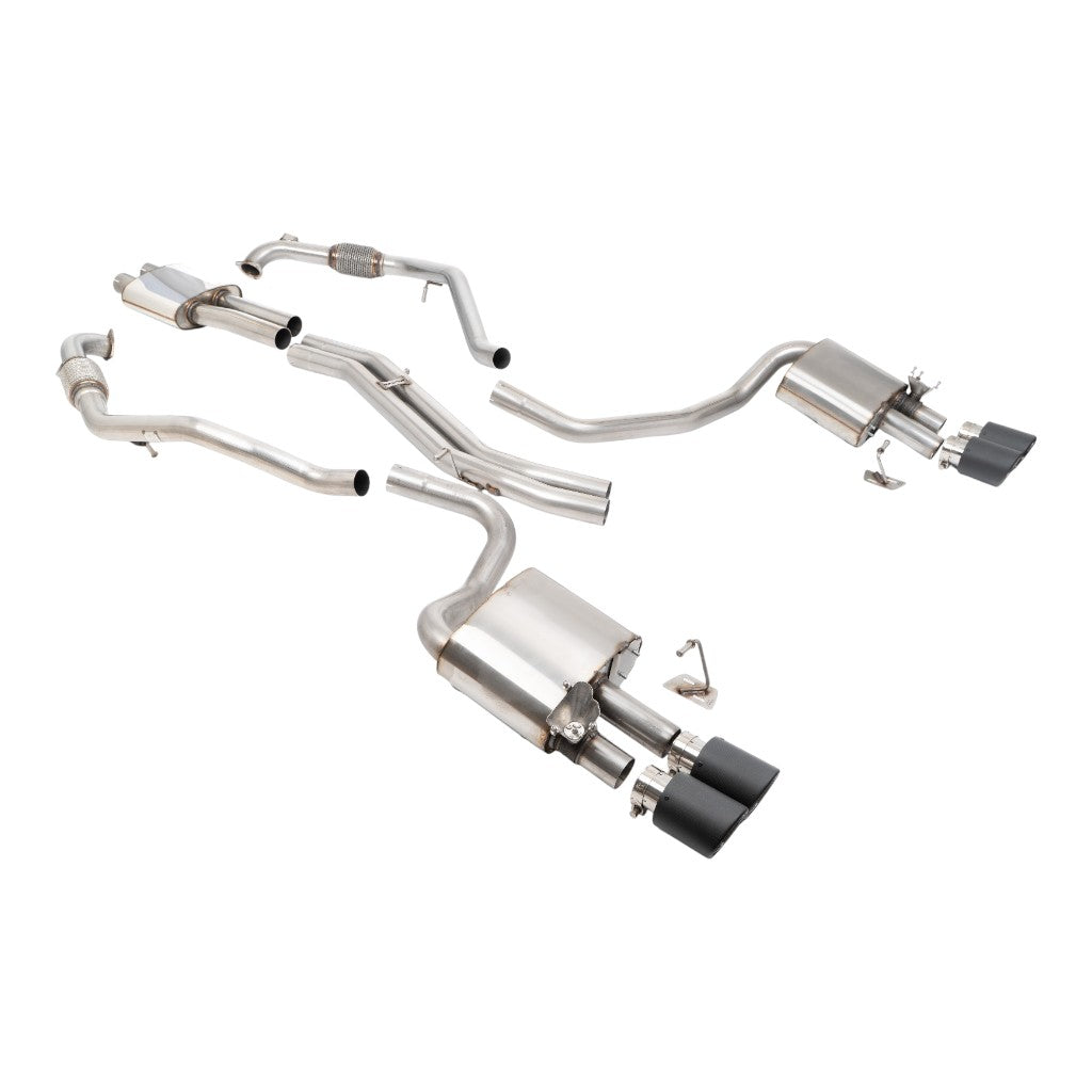 MILLTEK SSXAU1204 Cat-Back Exhaust, 2.5'' (Quad JET-100 Carbon Trims) for AUDI S5 Sportback RHD (B9) 2017- Photo-0