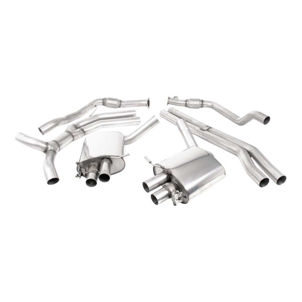 MILLTEK SSXAU991 Cat-Back Exhaust, 2.76" (Polished Trims) for AUDI RS5 Coupe (B9.5) Non OPF 2019- Photo-0