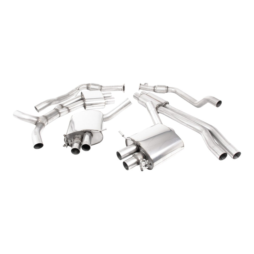 MILLTEK SSXAU992 Cat-Back Exhaust, 2.76" (Titanium Trims) for AUDI RS5 Coupe (B9.5) Non OPF 2019- Photo-0