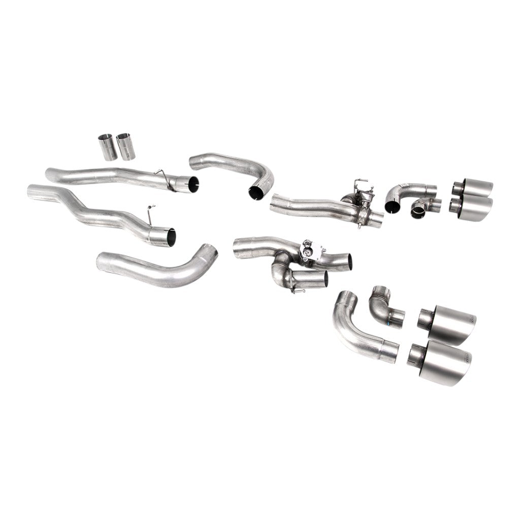 MILLTEK SSXBM1187 Filter-Back Exhaust, 3.15" (Brushed Titanium GT-115 Trims) for BMW M8 (F91 / F92 / F93) Photo-0